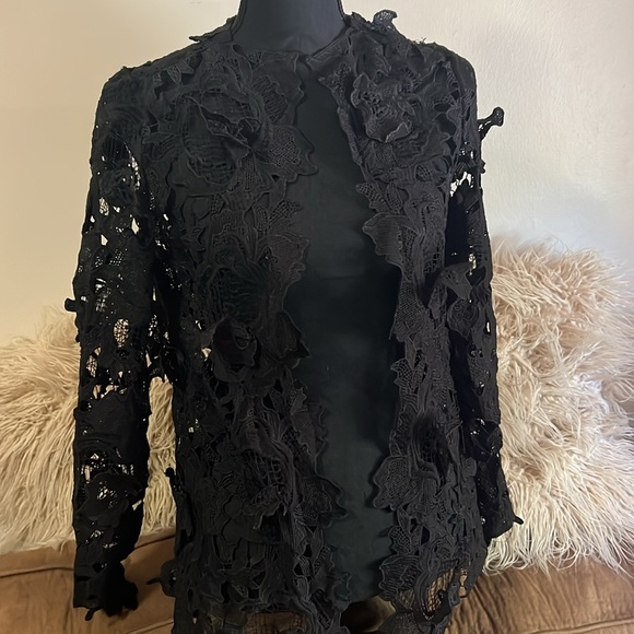 Love Chelsey Floral Knit blazer no buttons size M - Picture 8 of 8